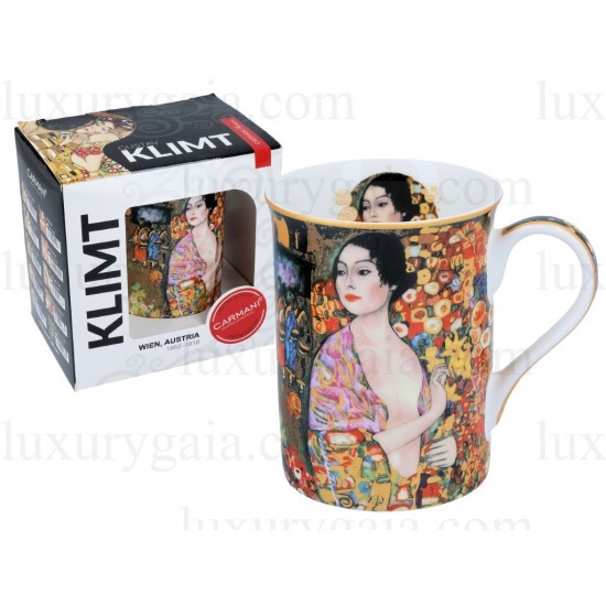 Чаша за чай порцелан 400мл ''Танцьорка'' по картинa на Gustav Klimt - Luxurygaia.com