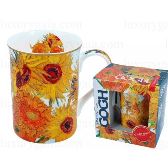 Чаша за чай порцелан 400мл ''Слънчогледи'' Van Gogh - Luxurygaia.com