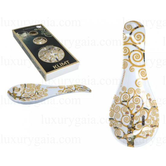 Лъжица , поставка за прибори - Gustav Klimt ''Дървото на живота '' (CARMANI) - Luxurygaia.com