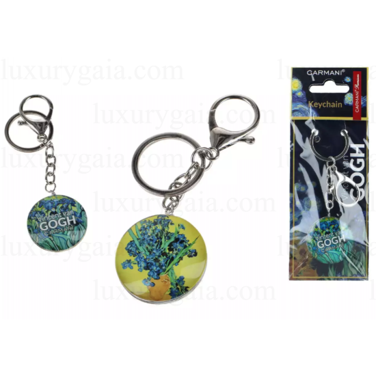 Талисман за чанта/ключодържател - Van Gogh ''Ириси ''. Размер диаметър 45mm h110mm - Luxurygaia.com