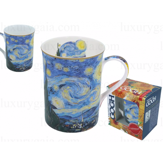 Чаша за чай порцелан 400мл '' Звездна нощ '' Van Gogh - Luxurygaia.com