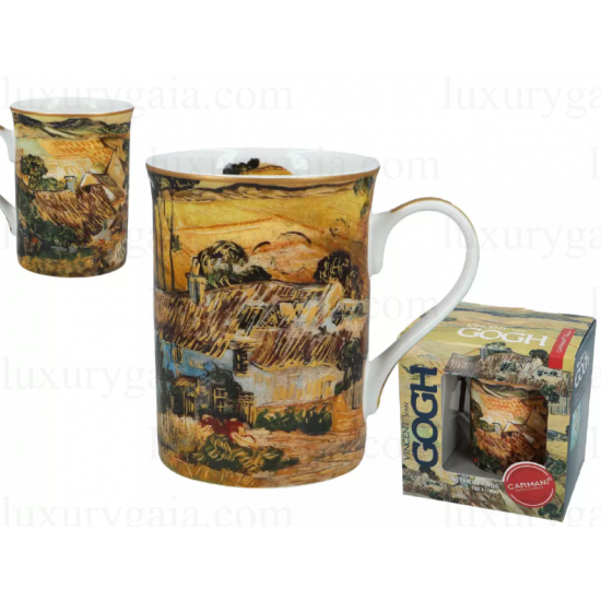 Чаша за чай порцелан 400мл '' Сламени къщи на хълм '' Van Gogh - Luxurygaia.com