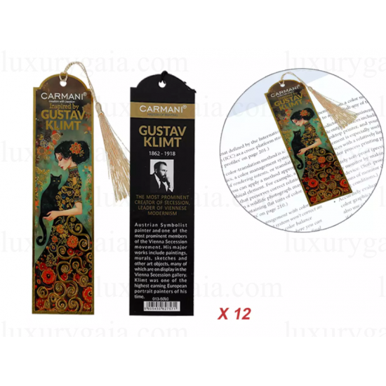 Картонен книгоразделител, вдъхновен по картини на Gustav Klimt - Luxurygaia.com