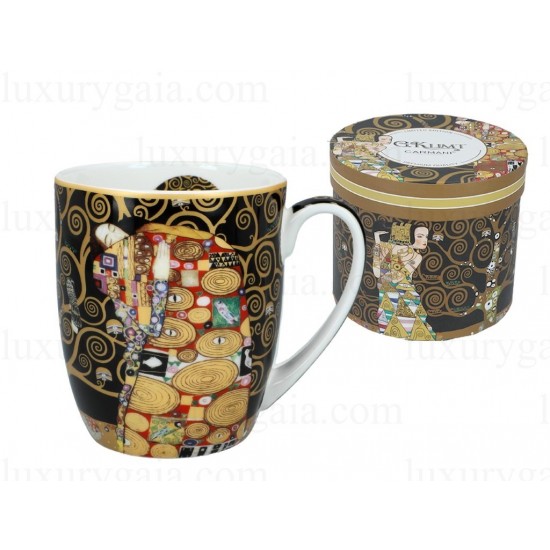 Чаша за чай 400мл по картини на Gustav Klimt - ''Целувката" - Luxurygaia.com
