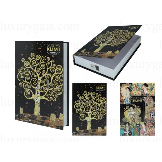 Декоративна кутия с магнит/ Сейф по картини на Gustav Klimt ''Дървото на живота'' .Размер: 27x17x4.5 см - Luxurygaia.com